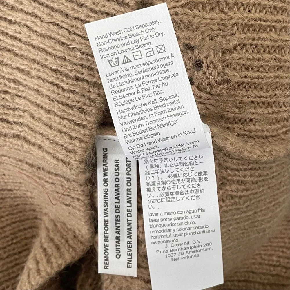 NWT!! J. CREW Balloon Sleeve Cable Knit Sweater Pale Clay Tan‎ Brown X-Small - Picture 14 of 15